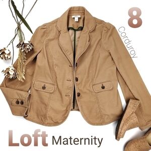 LOFT Maternity Tan Corduroy Coat Size 8